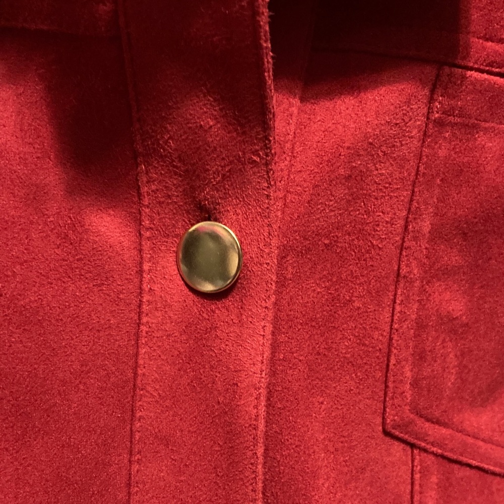 Chico's Red Suede Button-Front Jacket - image 7
